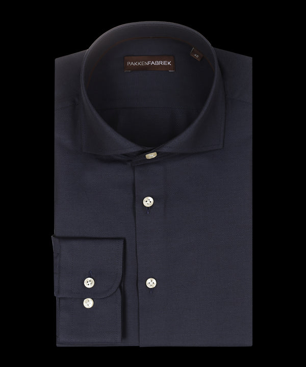 Royal navy oxford overhemd met wide spread kraag